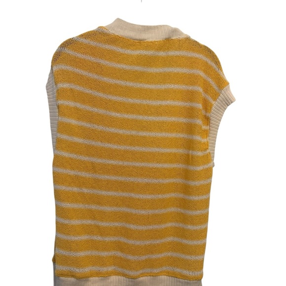 Zara Yellow and Cream Striped Knit Top - Picture 2 of 3